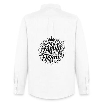Ma famille, mon équipe - Chemise Oxford homme Stanley/Stella - blanc - Dos - AI Model Male 185 dark (185cm)