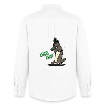 Angry Andy - Platypus - Men's Oxford Shirt by Stanley/Stella - white - Back - AI Model Male 185 dark (185cm)
