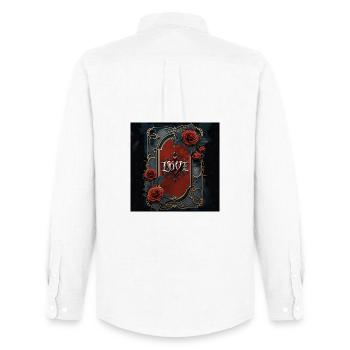 Gothic Love in Golden Frame - Men's Oxford Shirt by Stanley/Stella - white - Back - AI Model Male 185 dark (185cm)