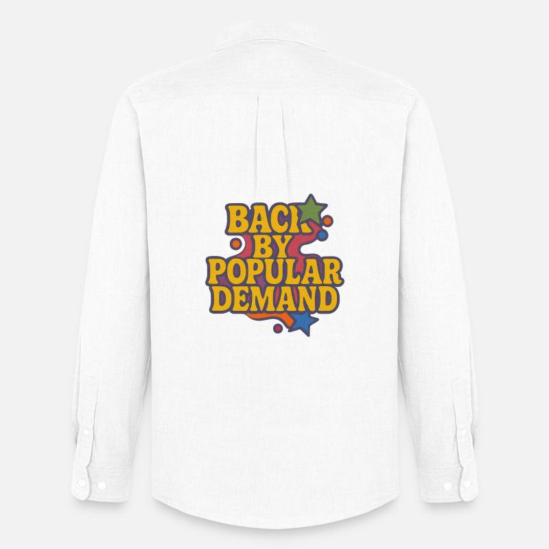 Zurück von Popular Demand Retro Script - Männer Oxford Hemd von Stanley/Stella - Weiß