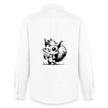 Eichhörnchen noch ein Kaffee? Immer her damit - Männer Oxford Hemd von Stanley/Stella - Weiß - Hinten - AI Model Male 185 dark (185cm)