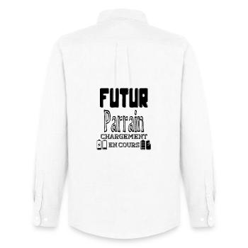 Futur Parrain Chargement En Cours - Chemise Oxford homme Stanley/Stella - blanc - Dos - AI Model Male 185 dark (185cm)