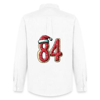 84 Numéro Biscuit Noël - Chemise Oxford homme Stanley/Stella - blanc - Dos - AI Model Male 185 dark (185cm)
