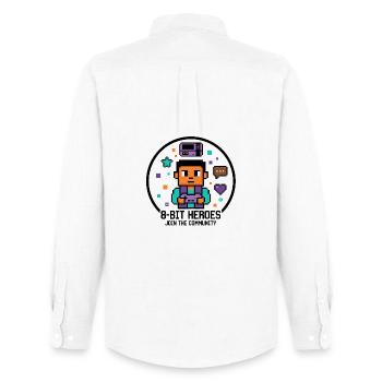 Pixel Gamer | Retro 8-Bit Videospiele Style - Männer Oxford Hemd von Stanley/Stella - Weiß - Hinten - AI Model Male 185 dark (185cm)