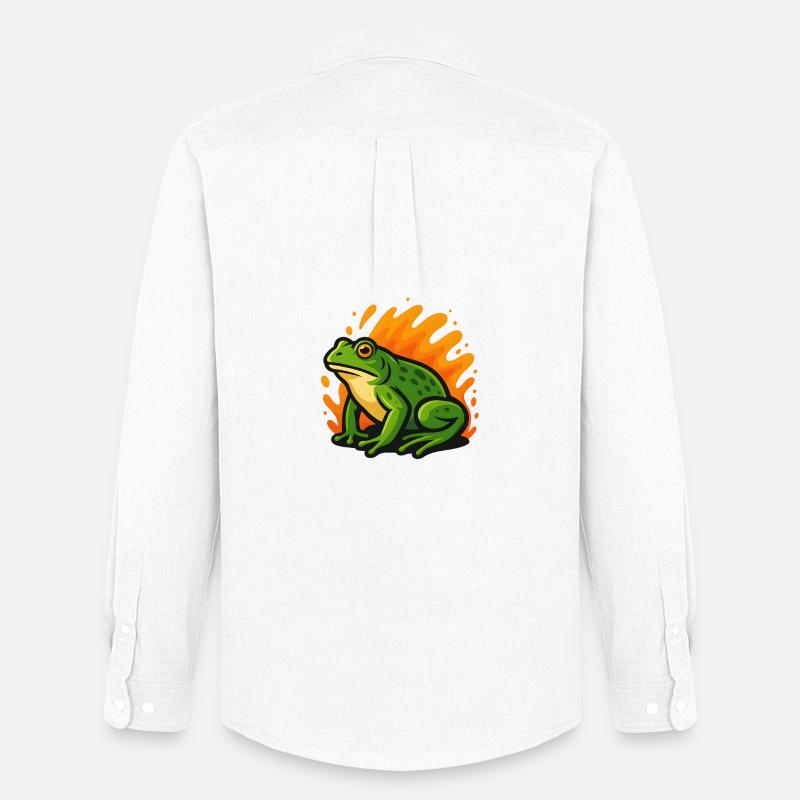 Flammender grüner Goliath-Frosch - Männer Oxford Hemd von Stanley/Stella - Weiß