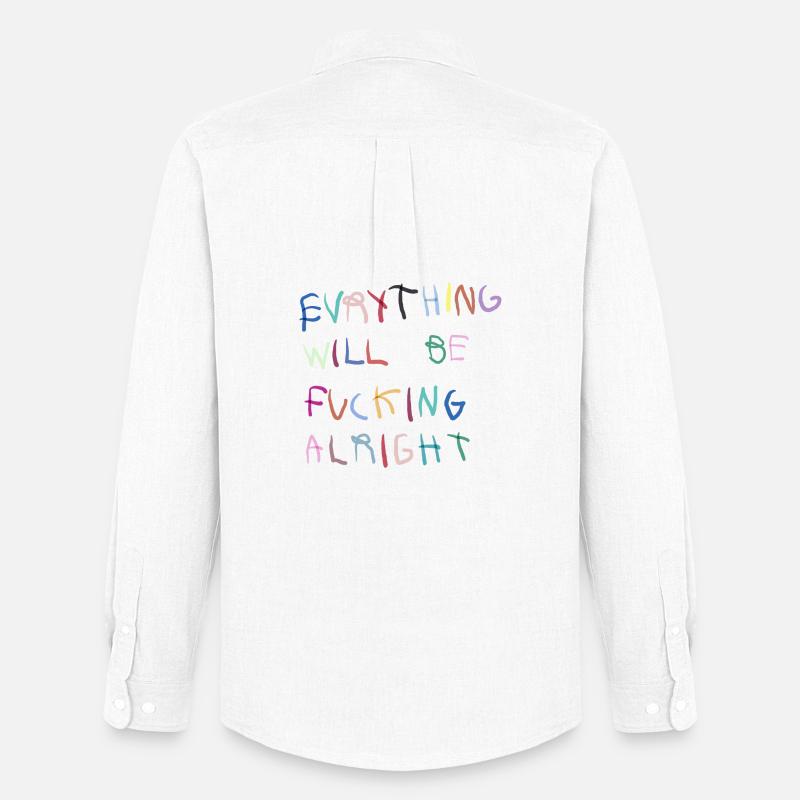 Everything will be alright bunt  - Männer Oxford Hemd von Stanley/Stella - Weiß