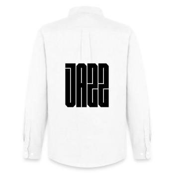 Jazz bold typography logo - Men's Oxford Shirt by Stanley/Stella - white - Back - AI Model Male 185 dark (185cm)