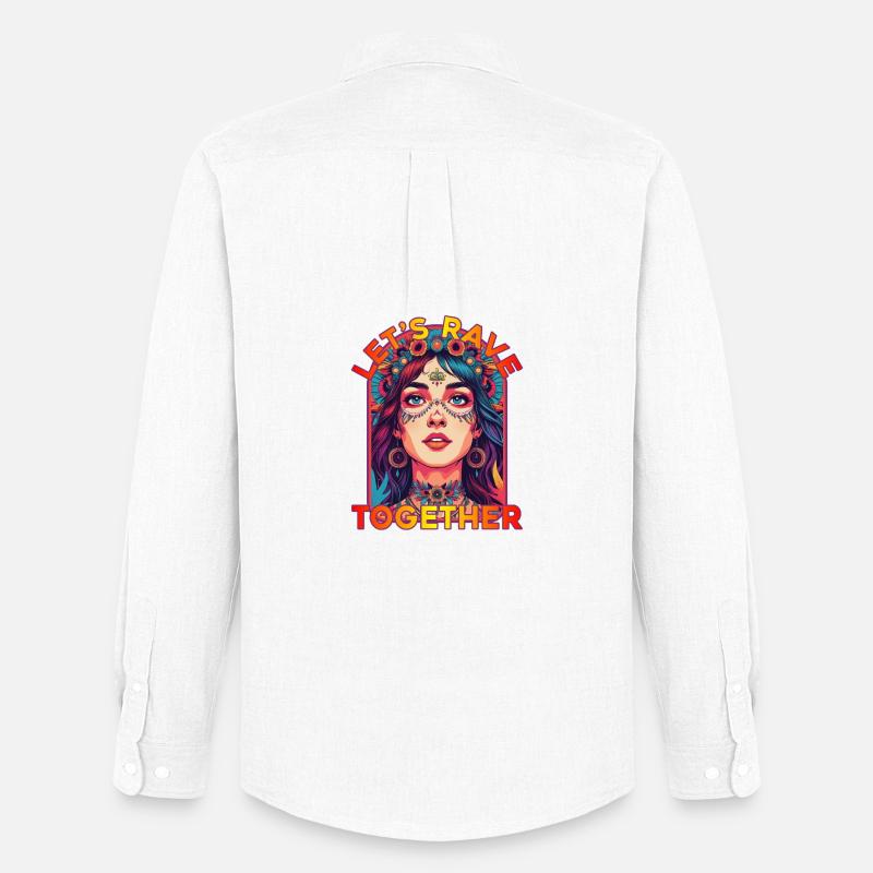 Lasst uns gemeinsam rasen Kandi Goddess - Männer Oxford Hemd von Stanley/Stella - Weiß