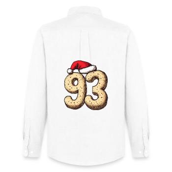 93 Zahl Keks Weihnachten - Männer Oxford Hemd von Stanley/Stella - Weiß - Hinten - AI Model Male 185 dark (185cm)