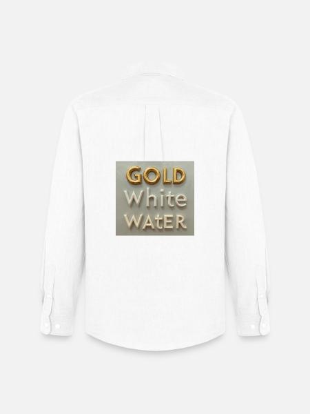 Golden White Water Typography - Men's Oxford Shirt by Stanley/Stella - white