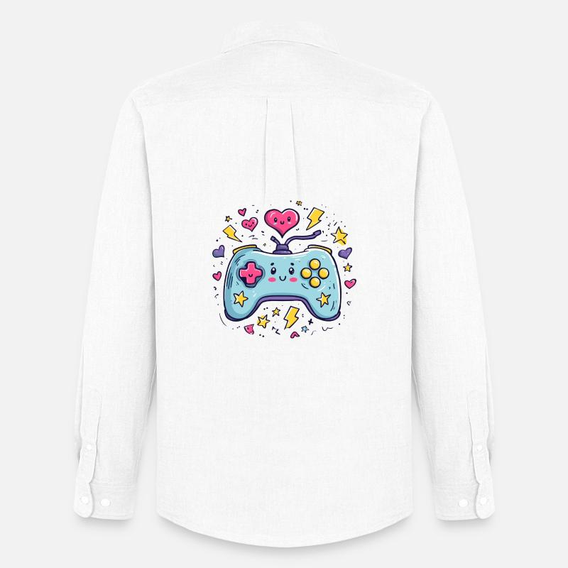 Kawaii Controller Herzfreude - Männer Oxford Hemd von Stanley/Stella - Weiß