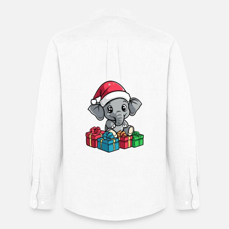 Elefant Weihnachten Geschenke - Männer Oxford Hemd von Stanley/Stella - Weiß
