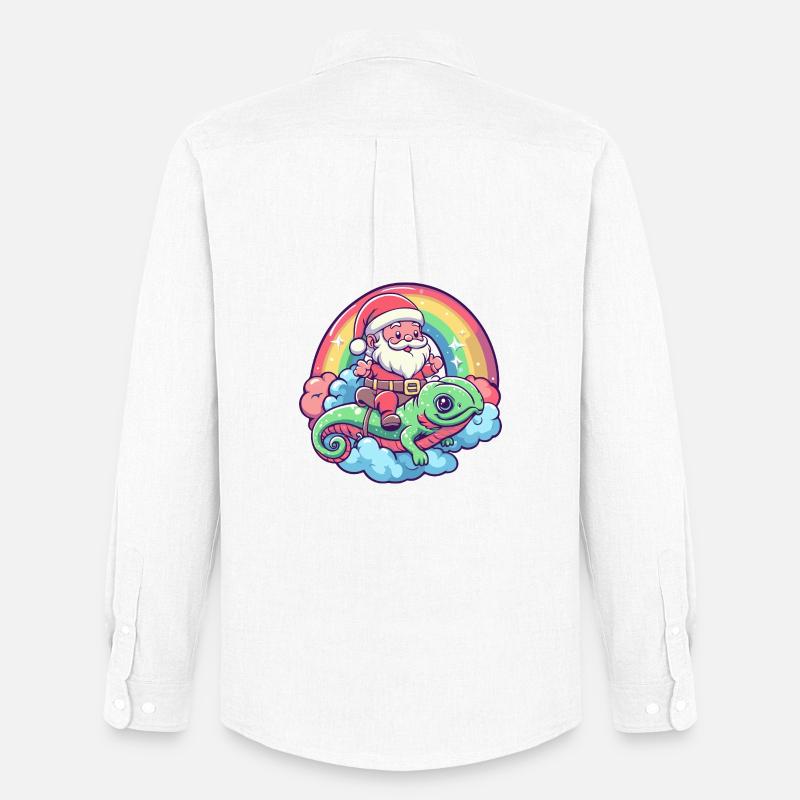 Chameleon Weihnachtsmann Weihnachten - Männer Oxford Hemd von Stanley/Stella - Weiß