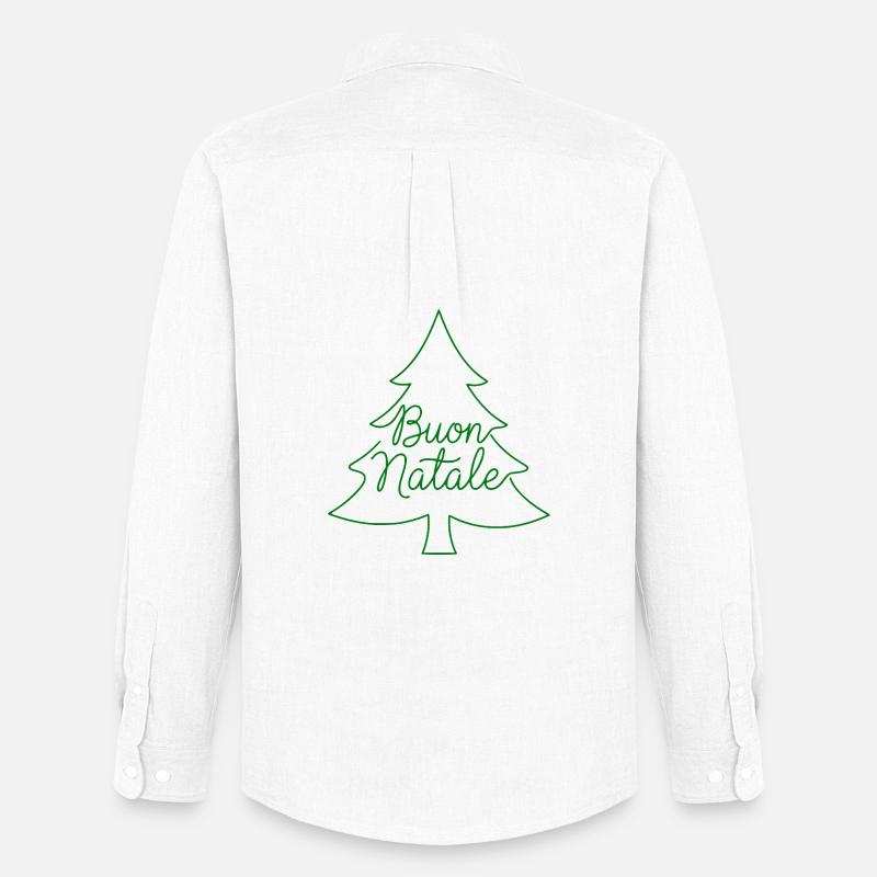 Buon Natale Tannenbaum Weihnachtsdesign - Männer Oxford Hemd von Stanley/Stella - Weiß