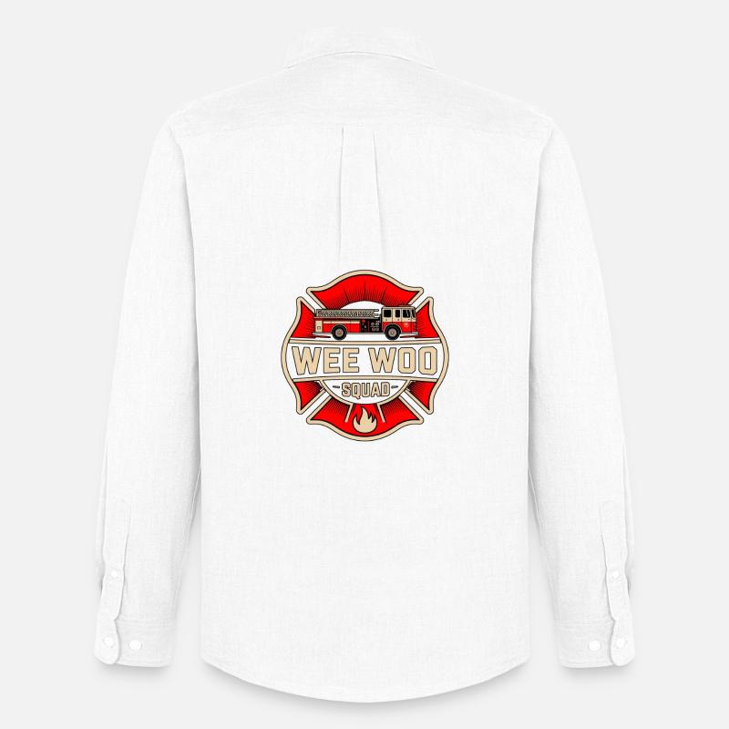 Wee Woo Squad Feuerwehr Auto Spass - Männer Oxford Hemd von Stanley/Stella - Weiß