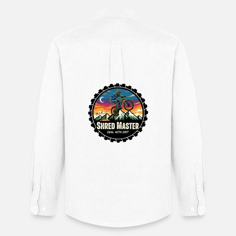 Shred Master Dirt MTB Sunset - Männer Oxford Hemd von Stanley/Stella - Weiß