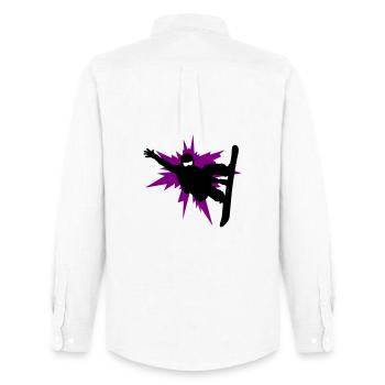 Snowboarding - Men's Oxford Shirt by Stanley/Stella - white - Back - AI Model Male 185 dark (185cm)
