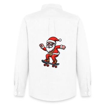 Santa Skating - Men's Oxford Shirt by Stanley/Stella - white - Back - AI Model Male 185 dark (185cm)