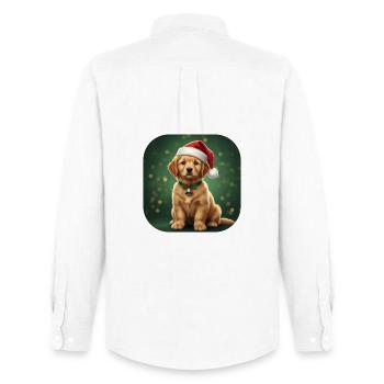 Cloche de Noël du Bébé Père Noël - Chemise Oxford homme Stanley/Stella - blanc - Dos - AI Model Male 185 dark (185cm)