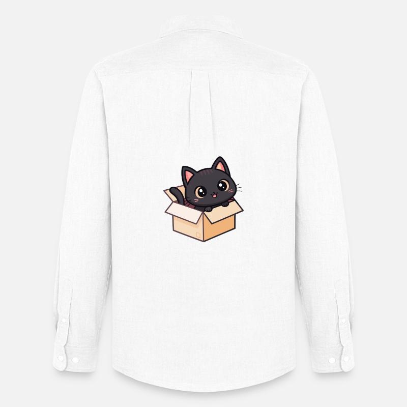 Süßes Kätzchen in der Kawaii-Box - Männer Oxford Hemd von Stanley/Stella - Weiß