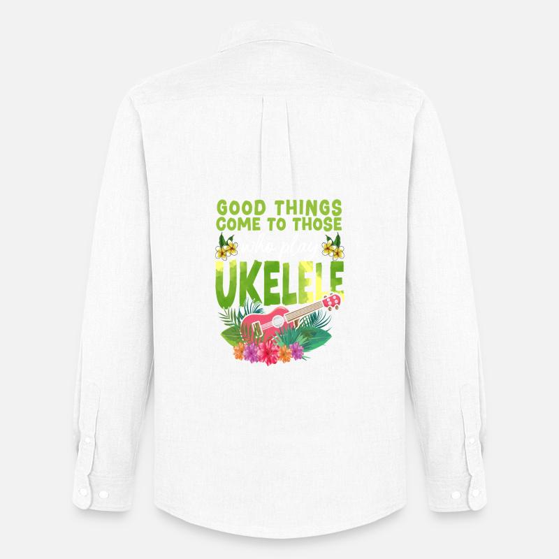 Hawaiian Ukulele Uke Good Things - Männer Oxford Hemd von Stanley/Stella - Weiß