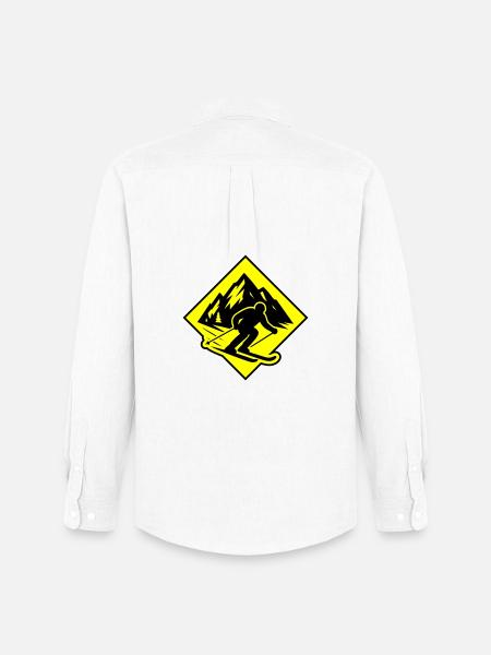 Ski Sport Silhouette Mountains - Men's Oxford Shirt by Stanley/Stella - white