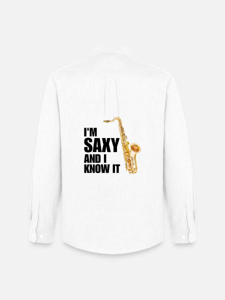 Funny Saxophone Saxophonist Jazz Sax Player Music - Men's Oxford Shirt by Stanley/Stella - white