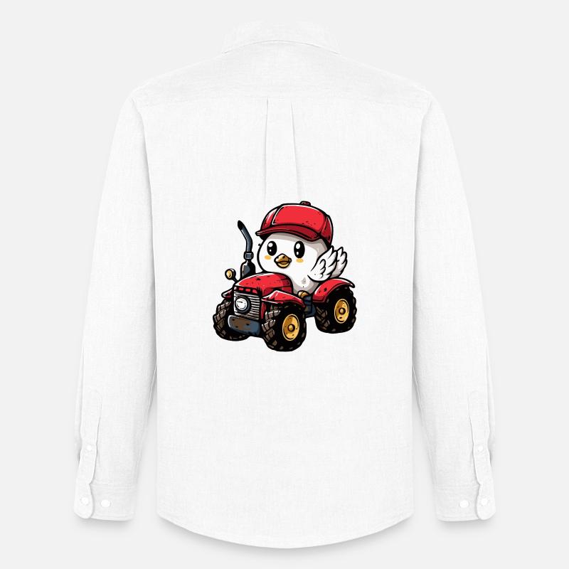 Taube Vogel Traktor Farmer - Männer Oxford Hemd von Stanley/Stella - Weiß