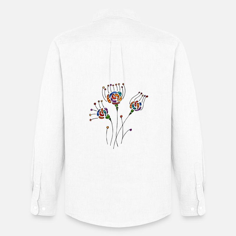 Blumen - Männer Oxford Hemd von Stanley/Stella - Weiß