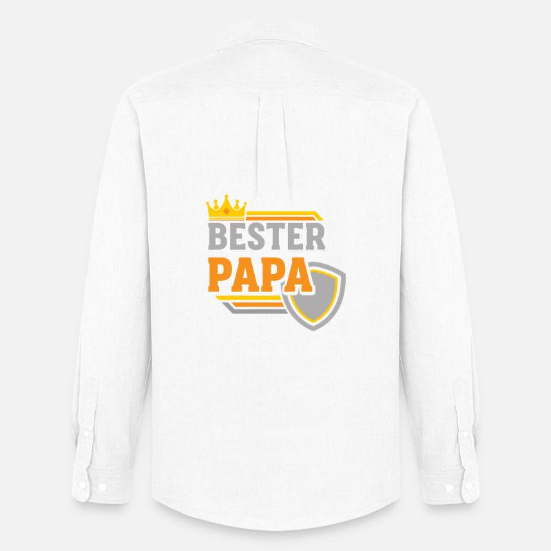 Bester Papa Krone Shield - Männer Oxford Hemd von Stanley/Stella - Weiß