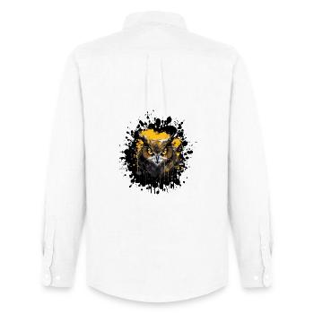Owl Night Owl Splatter - Men's Oxford Shirt by Stanley/Stella - white - Back - AI Model Male 185 dark (185cm)