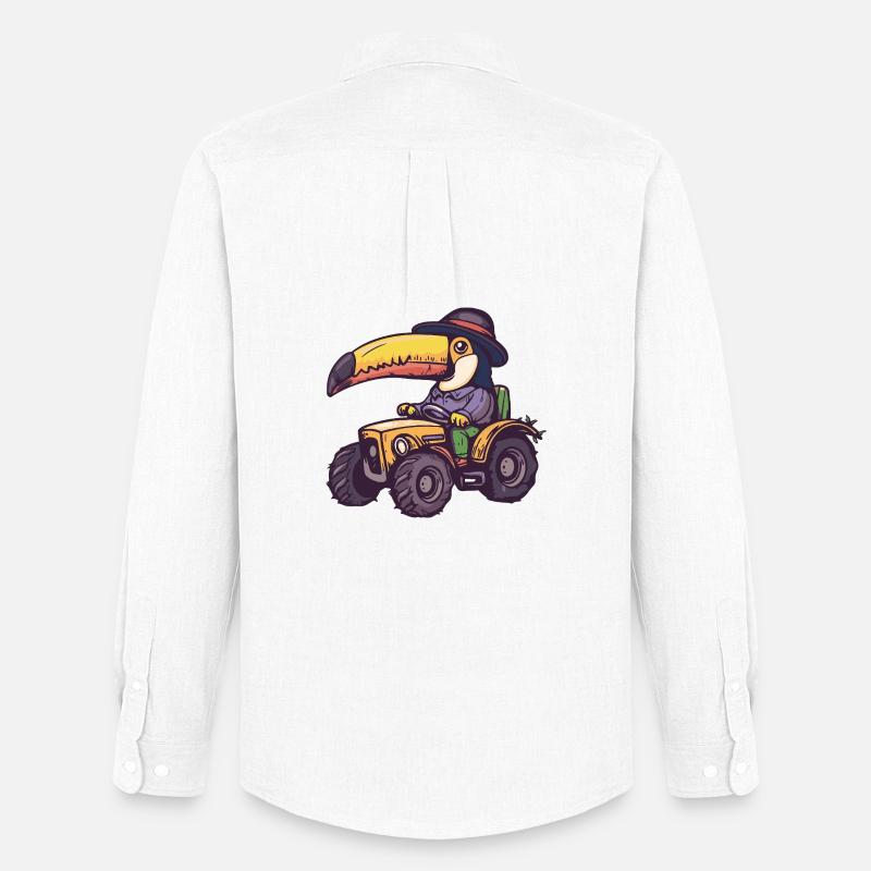 Tukan Vogel Traktor Farmer - Männer Oxford Hemd von Stanley/Stella - Weiß