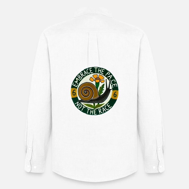 Umarme die langsame Schnecke - Männer Oxford Hemd von Stanley/Stella - Weiß