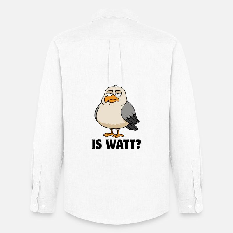 Möwe - Is Watt? - Nordsee - Geschenk - Männer Oxford Hemd von Stanley/Stella - Weiß