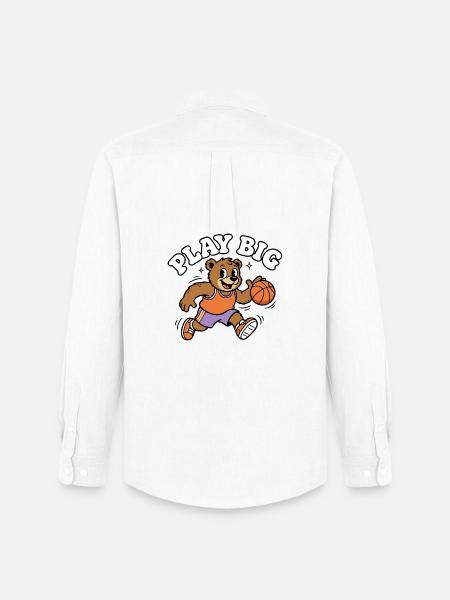Play Big Bär Basketball - Männer Oxford Hemd von Stanley/Stella - Weiß