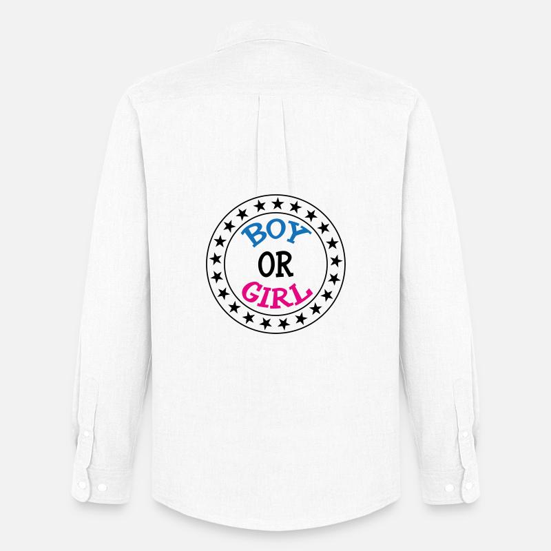 Junge oder Mädchen? Schwangerschaftsgeburt Schwanger - Männer Oxford Hemd von Stanley/Stella - Weiß