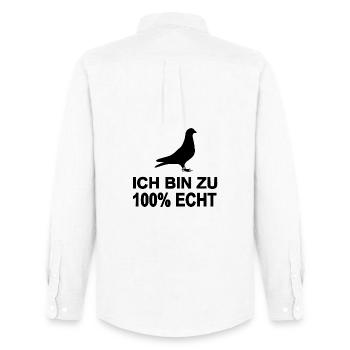 Tauben - Männer Oxford Hemd von Stanley/Stella - Weiß - Hinten - AI Model Male 185 dark (185cm)