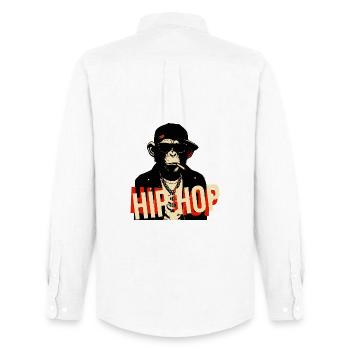 Hip Hop Chimp Bling Icon - Men's Oxford Shirt by Stanley/Stella - white - Back - AI Model Male 185 dark (185cm)
