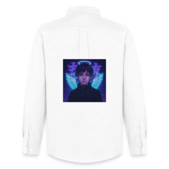 Cyberpunk Angel E-Boy Y2K Synthwave Art - Männer Oxford Hemd von Stanley/Stella - Weiß - Hinten - AI Model Male 185 dark (185cm)