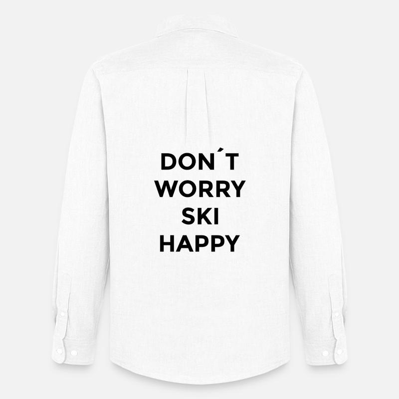 Don’t Worry Ski Happy Style - Männer Oxford Hemd von Stanley/Stella - Weiß