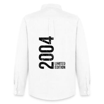 22nd birthday – year of birth 2004 - Men's Oxford Shirt by Stanley/Stella - white - Back - AI Model Male 185 dark (185cm)