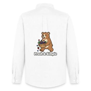 Berry Basket Bear Illustration - Men's Oxford Shirt by Stanley/Stella - white - Back - AI Model Male 185 dark (185cm)