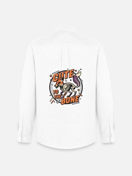 Skeleton Fox: Cute to the Bone - Men's Oxford Shirt by Stanley/Stella - white