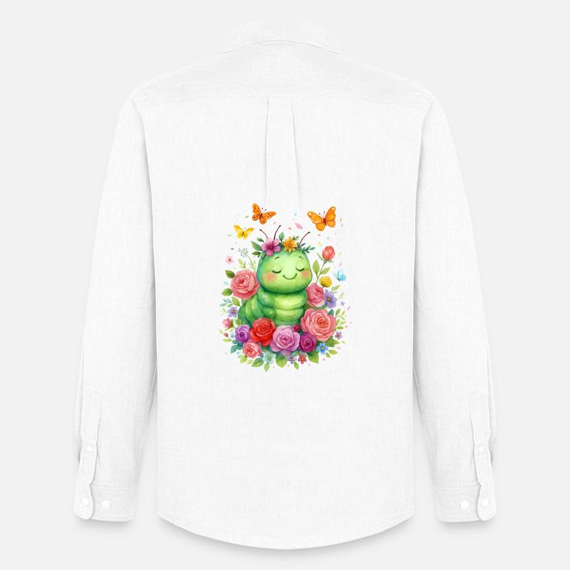 Raupe Schmetterling  - Männer Oxford Hemd von Stanley/Stella - Weiß