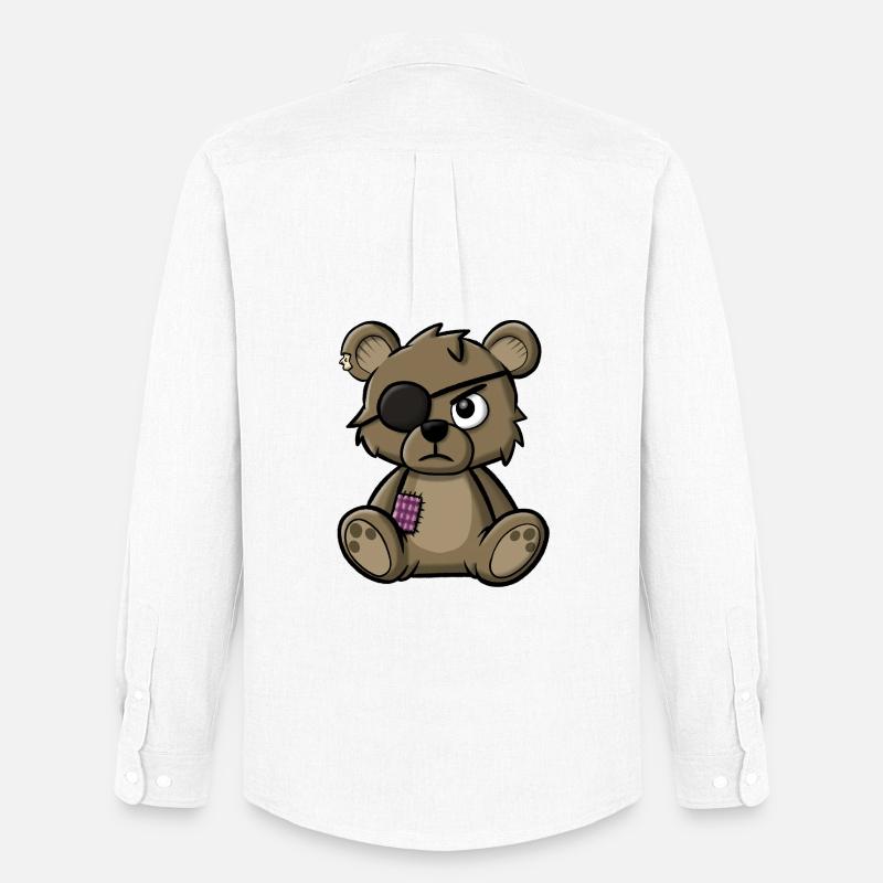 Teddybär mit Augenklappe - Männer Oxford Hemd von Stanley/Stella - Weiß