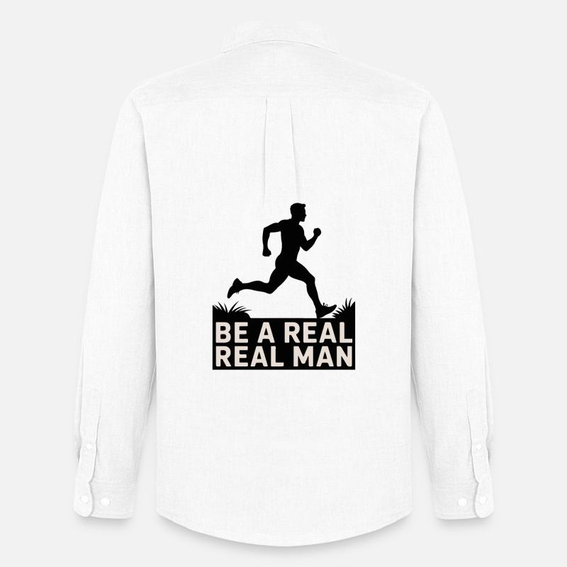 Real Man Run: Bold Drive - Männer Oxford Hemd von Stanley/Stella - Weiß