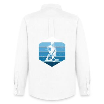 Clear floorball message - Men's Oxford Shirt by Stanley/Stella - white - Back - AI Model Male 185 dark (185cm)