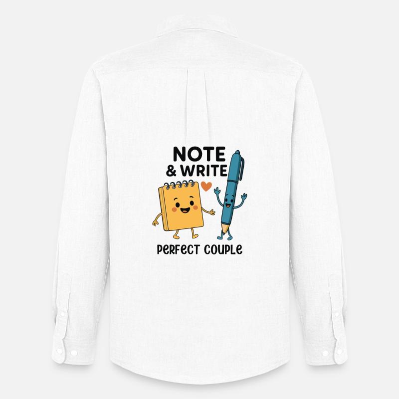 Note & Write Perfect Couple Fun Design - Männer Oxford Hemd von Stanley/Stella - Weiß