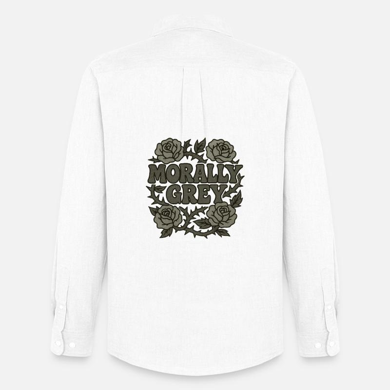 Moralisch Grey Roses Grunge - Männer Oxford Hemd von Stanley/Stella - Weiß