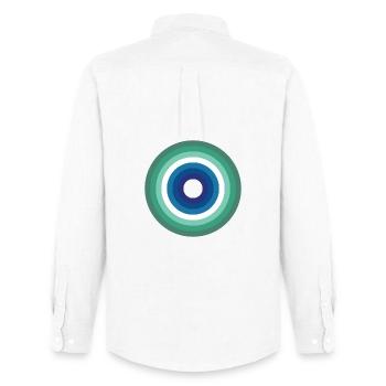 LGBTQ_circles_resize_gaymen - Men's Oxford Shirt by Stanley/Stella - white - Back - AI Model Male 185 dark (185cm)